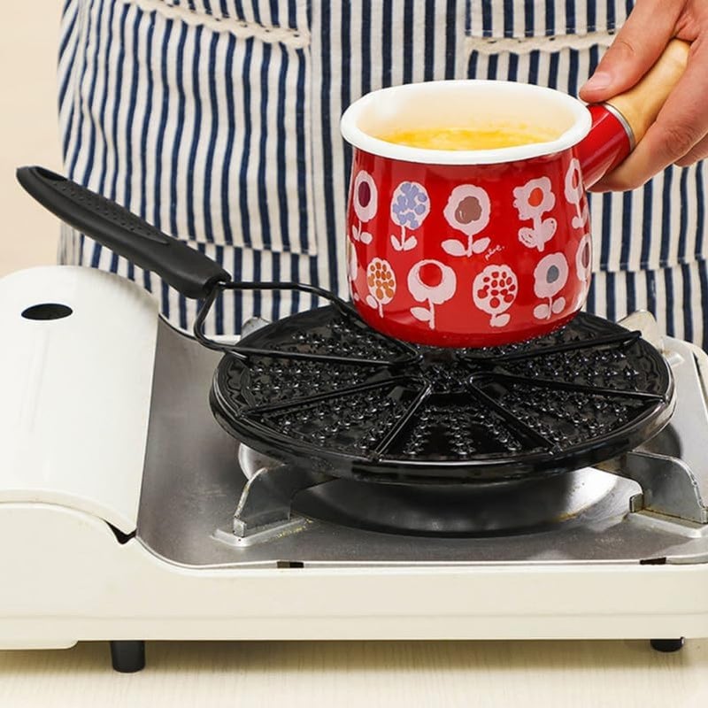 PRETYZOOM Enamel Heat Conduction Plate with Handle for Gas and Electric Stoves Nonstick Heat Diffuser for Even Cooking and Burn Prevention Ideal for Milk and Porridge Heating - Image 4